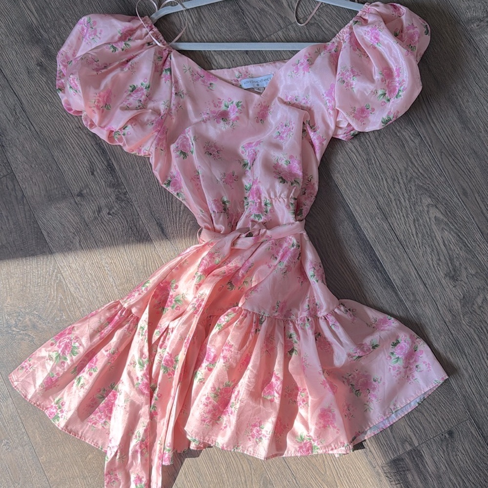 LoveShackFancy Pink Ruffled Mini Dress - Picture 3 of 3
